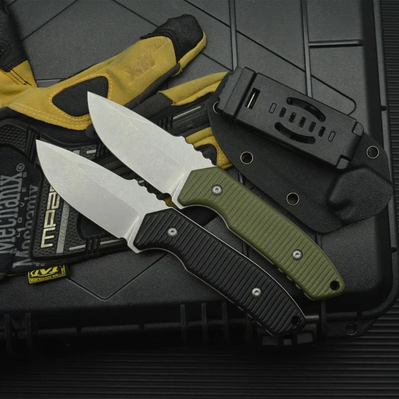 BK07 Outdoor Camping Fixed Blade Knife 14C28N Blade G10 Handle Pocket Survival Tactical Hunting Utility Fruit Knives CED Tools